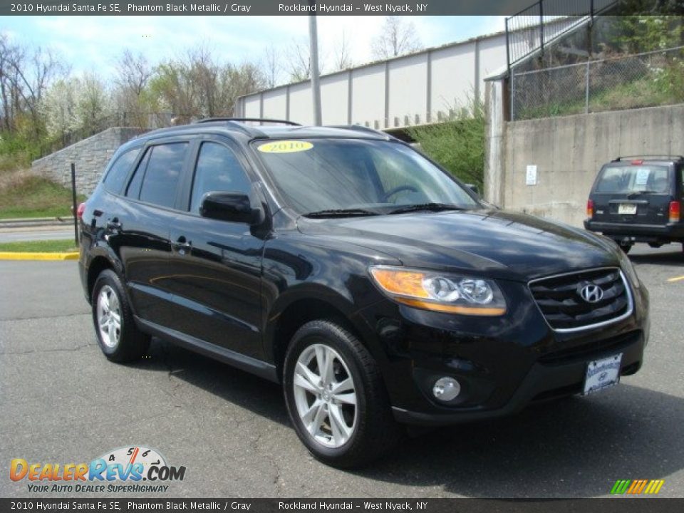2010 Hyundai Santa Fe SE Phantom Black Metallic / Gray Photo #3