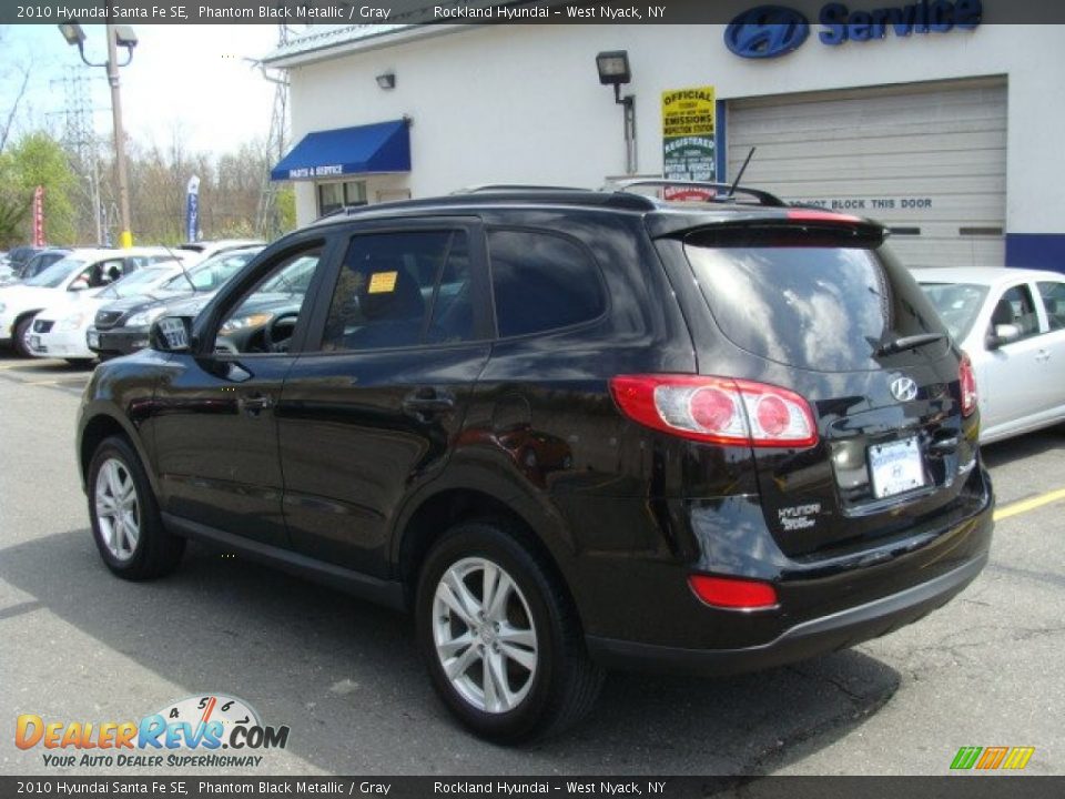 2010 Hyundai Santa Fe SE Phantom Black Metallic / Gray Photo #6