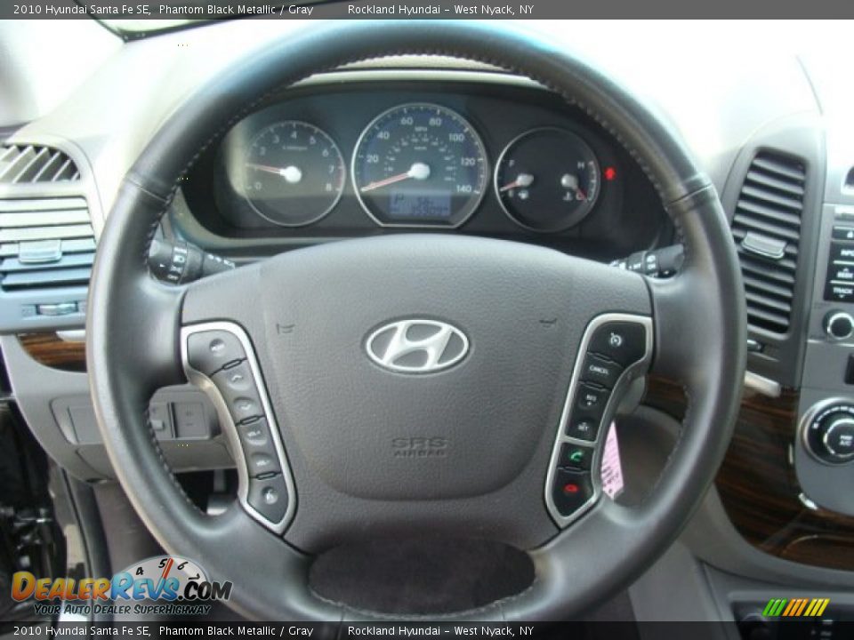 2010 Hyundai Santa Fe SE Phantom Black Metallic / Gray Photo #12