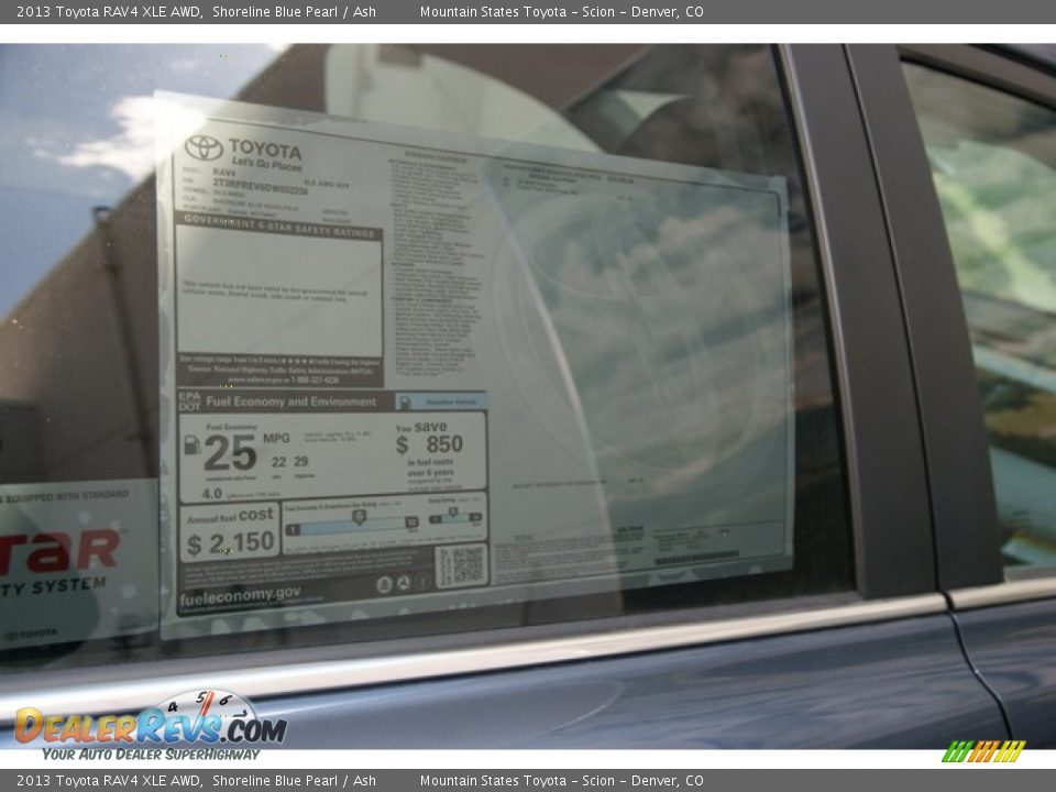 2013 Toyota RAV4 XLE AWD Shoreline Blue Pearl / Ash Photo #10