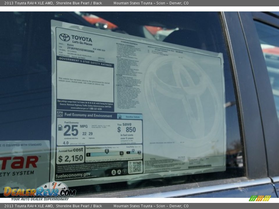 2013 Toyota RAV4 XLE AWD Shoreline Blue Pearl / Black Photo #10