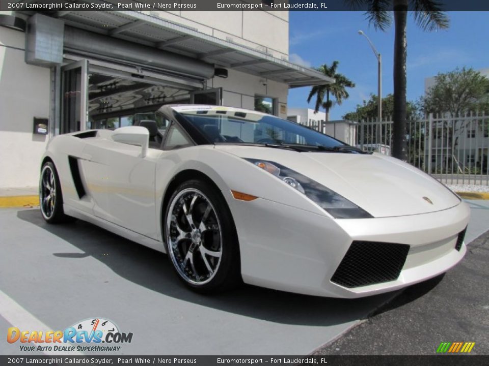 2007 Lamborghini Gallardo Spyder Pearl White / Nero Perseus Photo #1
