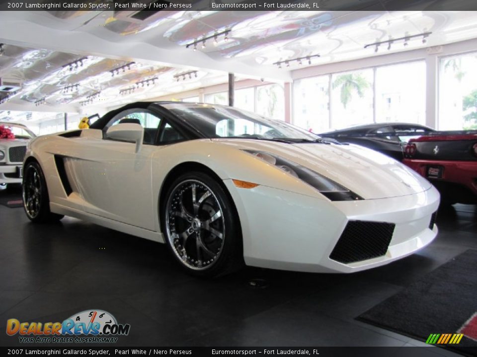 2007 Lamborghini Gallardo Spyder Pearl White / Nero Perseus Photo #3