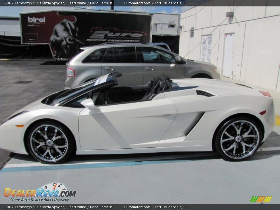 2007 Lamborghini Gallardo Spyder Pearl White / Nero Perseus Photo #4