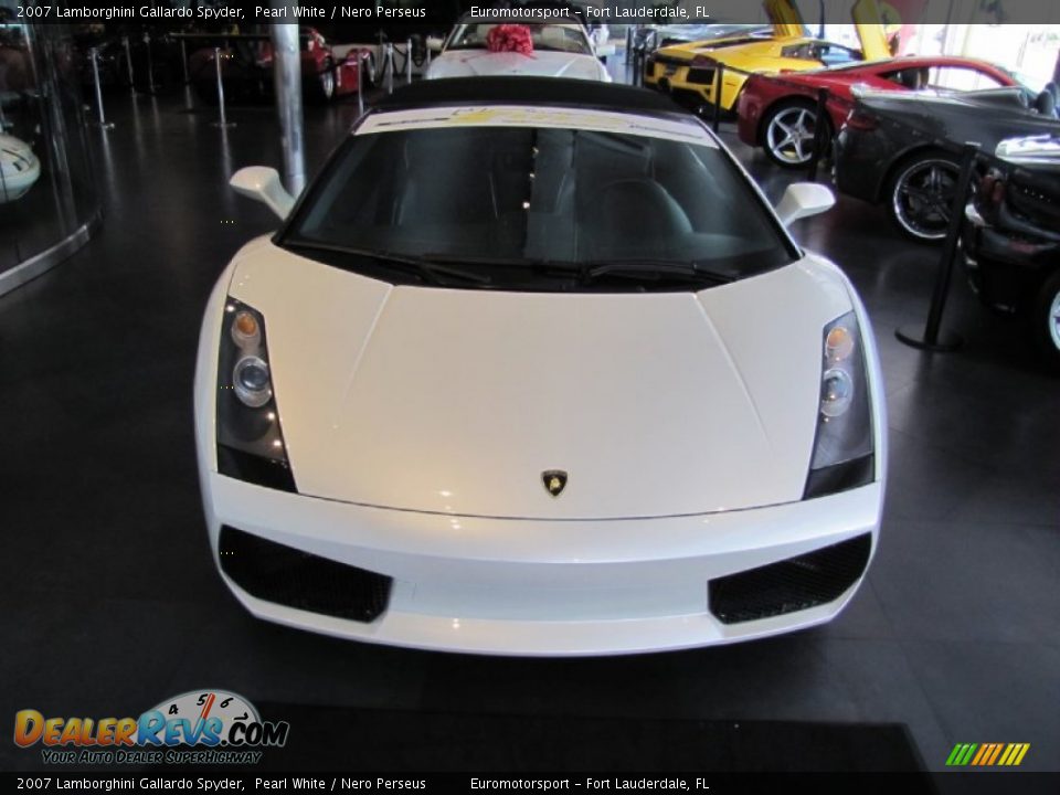 2007 Lamborghini Gallardo Spyder Pearl White / Nero Perseus Photo #5