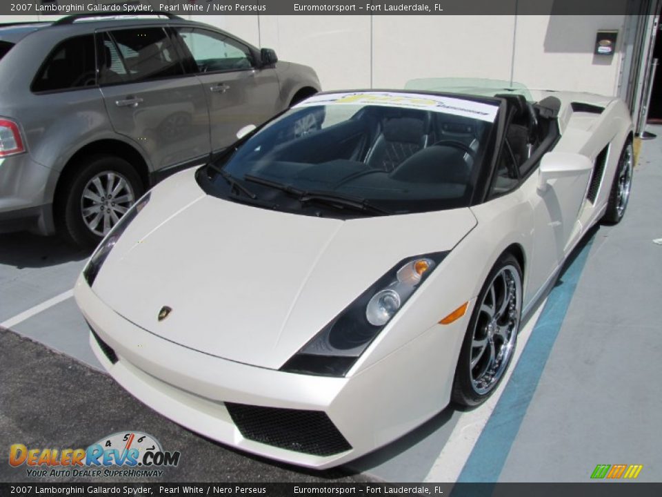 2007 Lamborghini Gallardo Spyder Pearl White / Nero Perseus Photo #6