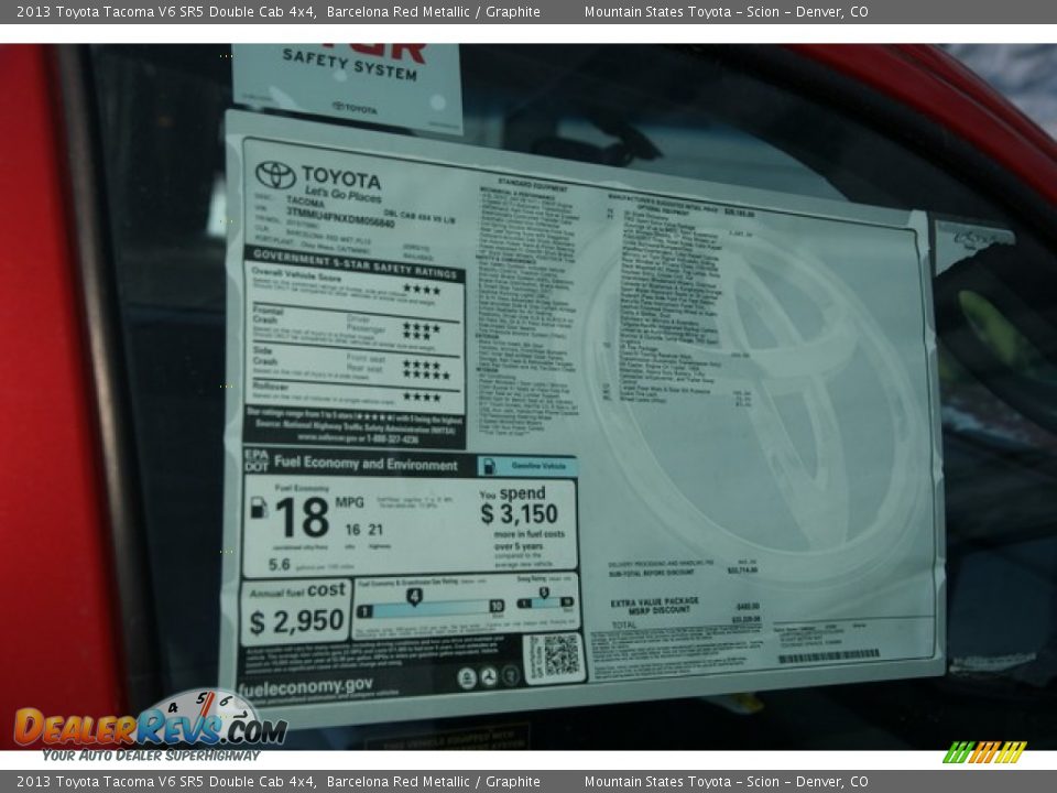 2013 Toyota Tacoma V6 SR5 Double Cab 4x4 Barcelona Red Metallic / Graphite Photo #10
