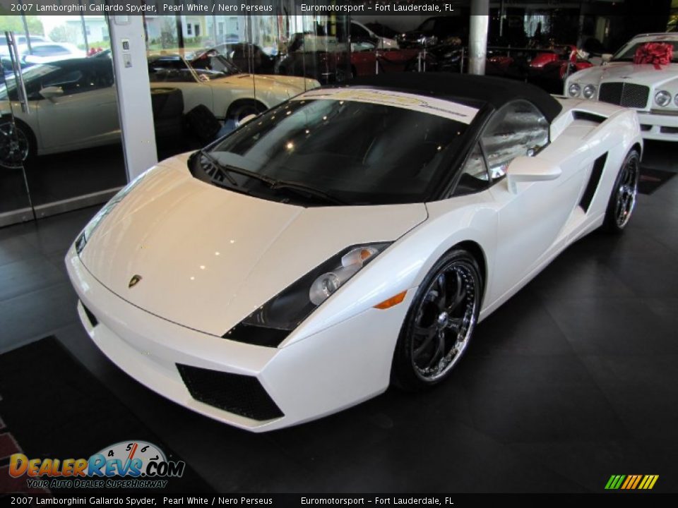 2007 Lamborghini Gallardo Spyder Pearl White / Nero Perseus Photo #8