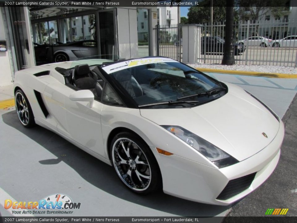2007 Lamborghini Gallardo Spyder Pearl White / Nero Perseus Photo #9