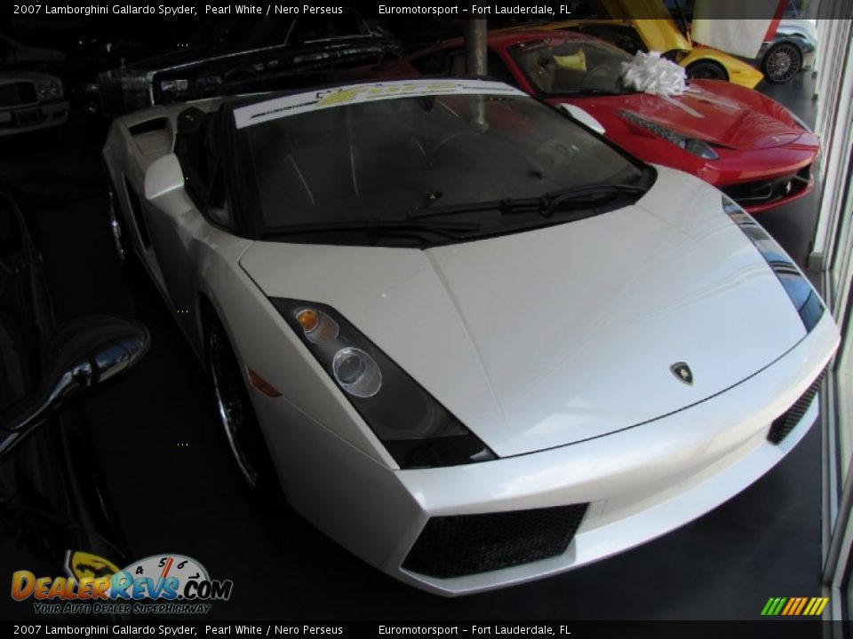 2007 Lamborghini Gallardo Spyder Pearl White / Nero Perseus Photo #22