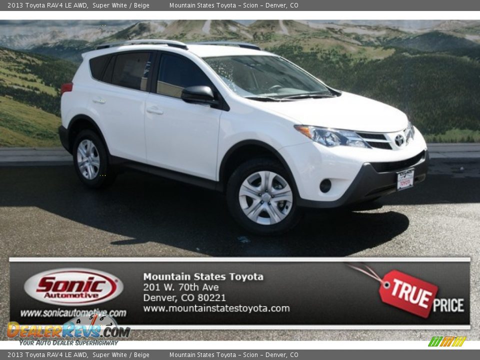 2013 Toyota RAV4 LE AWD Super White / Beige Photo #1
