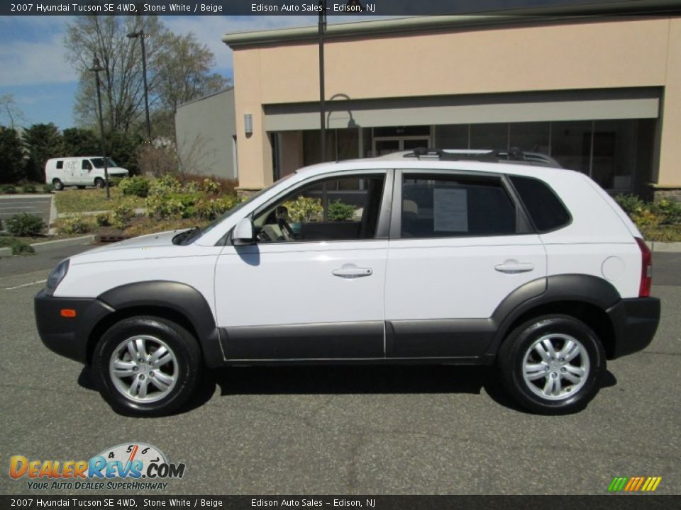2007 Hyundai Tucson SE 4WD Stone White / Beige Photo #3