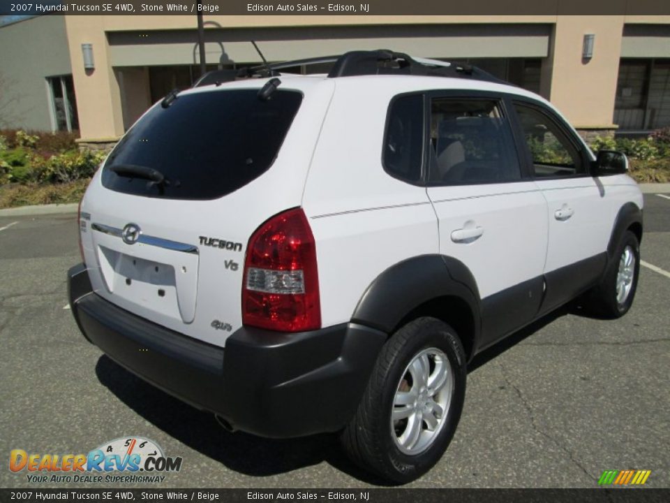 2007 Hyundai Tucson SE 4WD Stone White / Beige Photo #7