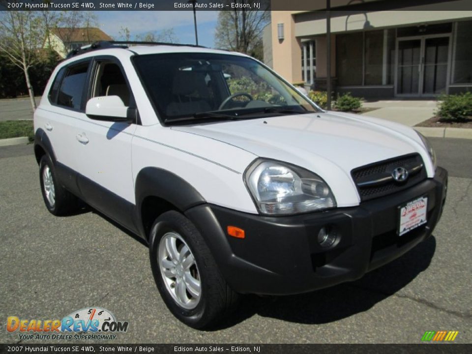 2007 Hyundai Tucson SE 4WD Stone White / Beige Photo #11