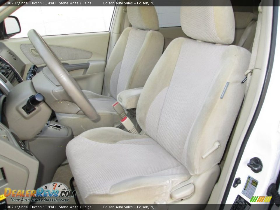 2007 Hyundai Tucson SE 4WD Stone White / Beige Photo #13
