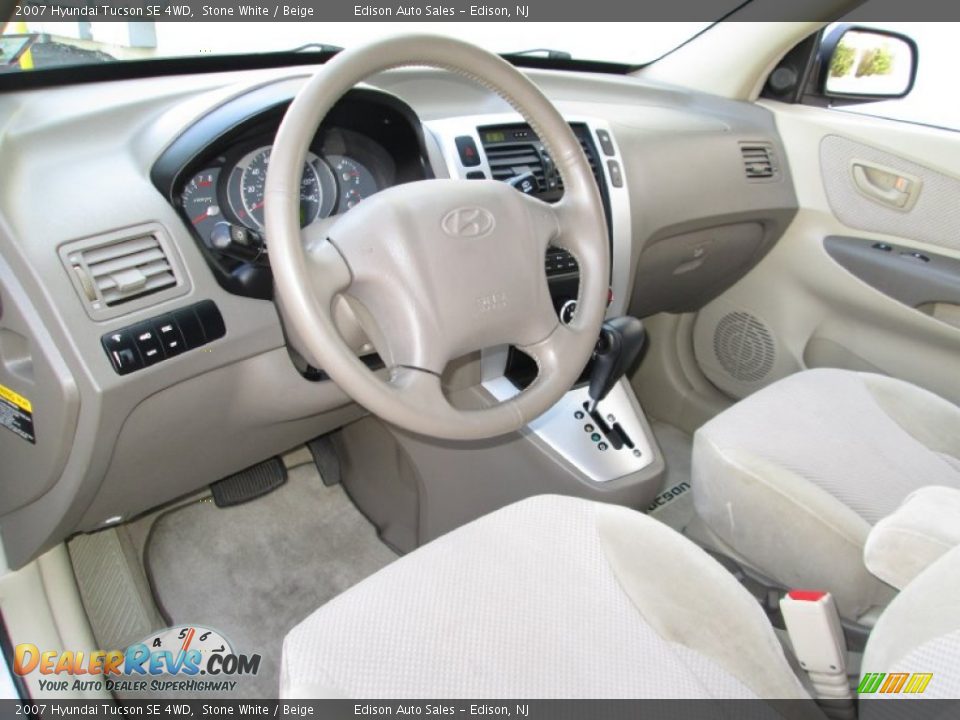 2007 Hyundai Tucson SE 4WD Stone White / Beige Photo #15