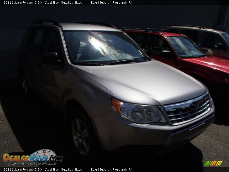 2011 Subaru Forester 2.5 X Steel Silver Metallic / Black Photo #1