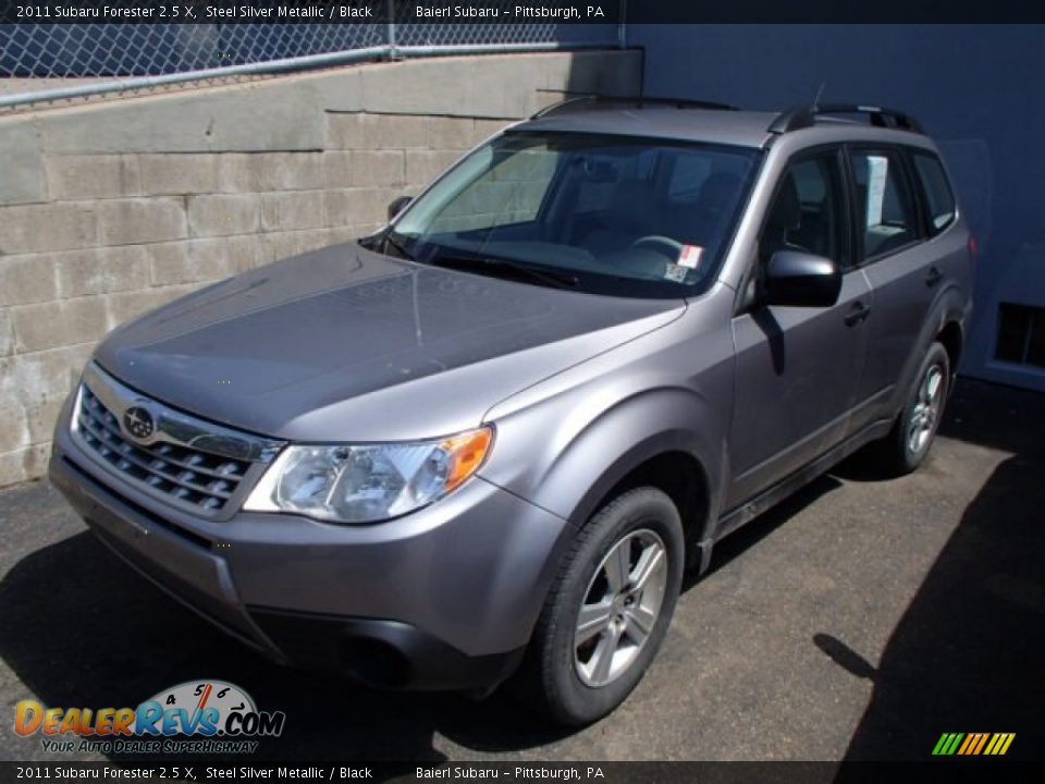 2011 Subaru Forester 2.5 X Steel Silver Metallic / Black Photo #3