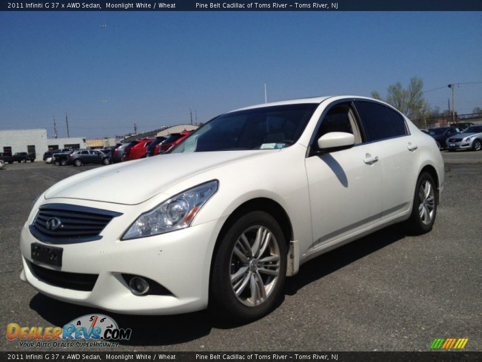 2011 Infiniti G 37 x AWD Sedan Moonlight White / Wheat Photo #1