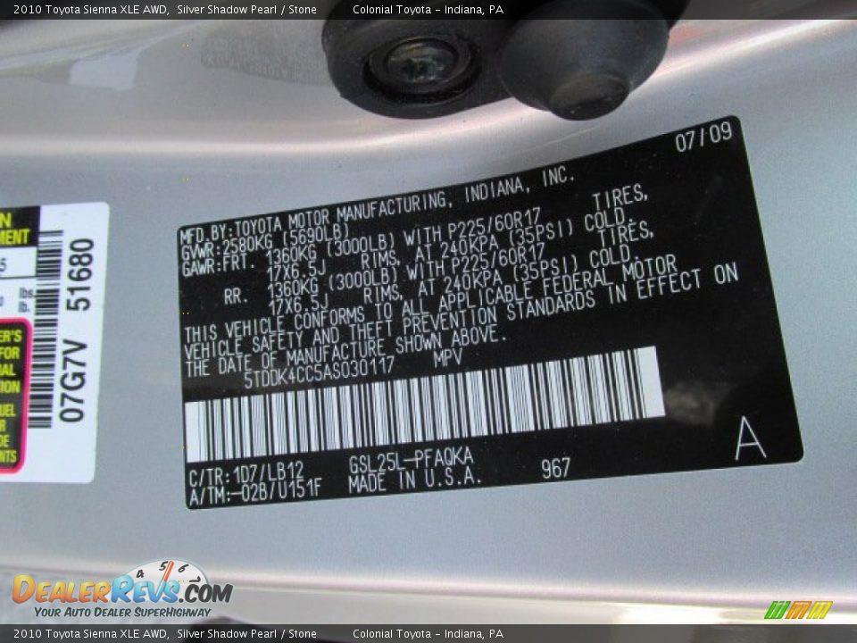 2010 Toyota Sienna XLE AWD Silver Shadow Pearl / Stone Photo #22