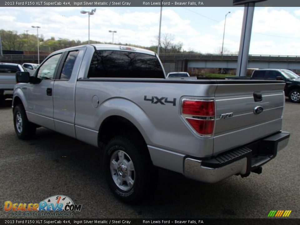2013 Ford F150 XLT SuperCab 4x4 Ingot Silver Metallic / Steel Gray Photo #6