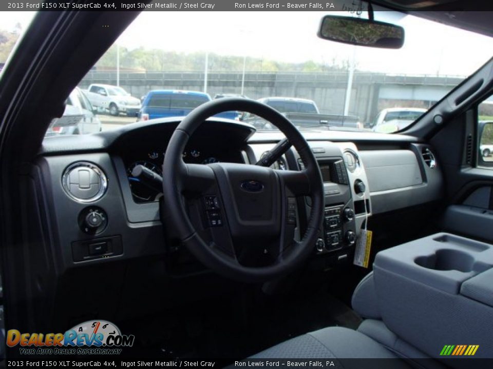 2013 Ford F150 XLT SuperCab 4x4 Ingot Silver Metallic / Steel Gray Photo #10