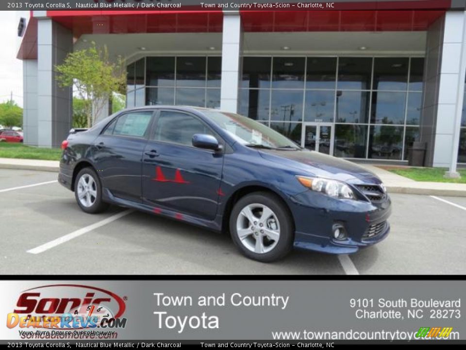 2013 Toyota Corolla S Nautical Blue Metallic / Dark Charcoal Photo #1