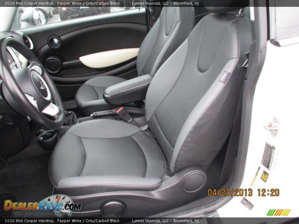 2010 Mini Cooper Hardtop Pepper White / Grey/Carbon Black Photo #8