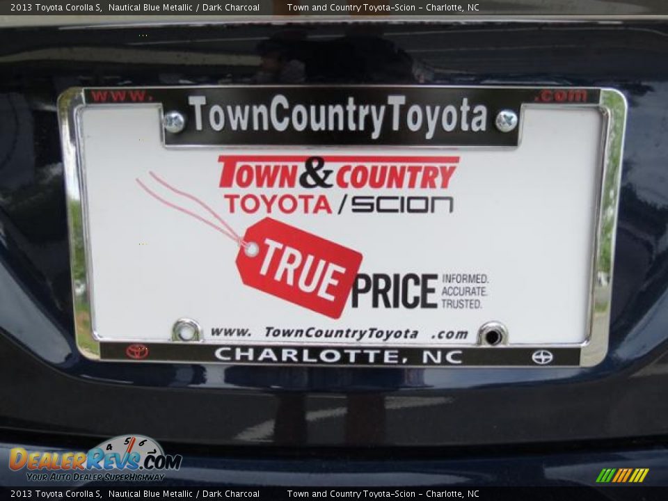2013 Toyota Corolla S Nautical Blue Metallic / Dark Charcoal Photo #21