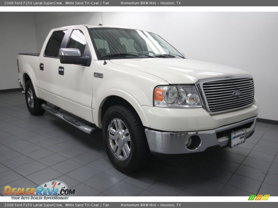 2008 Ford F150 Lariat SuperCrew White Sand Tri-Coat / Tan Photo #1