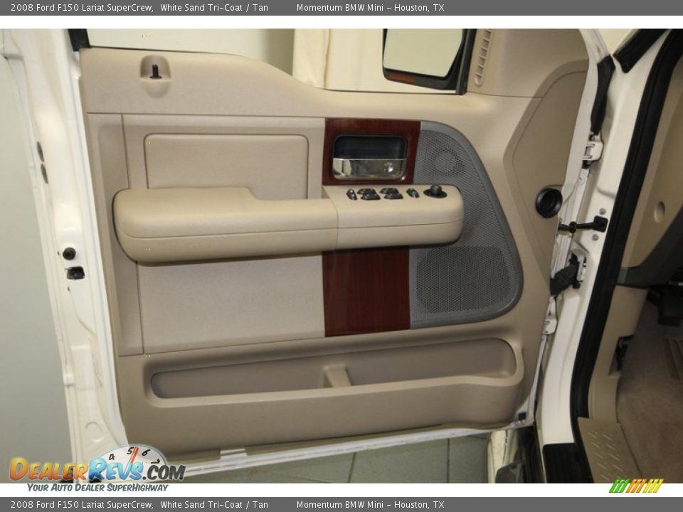 2008 Ford F150 Lariat SuperCrew White Sand Tri-Coat / Tan Photo #14
