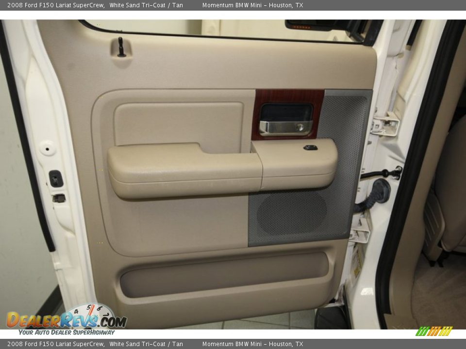 2008 Ford F150 Lariat SuperCrew White Sand Tri-Coat / Tan Photo #28