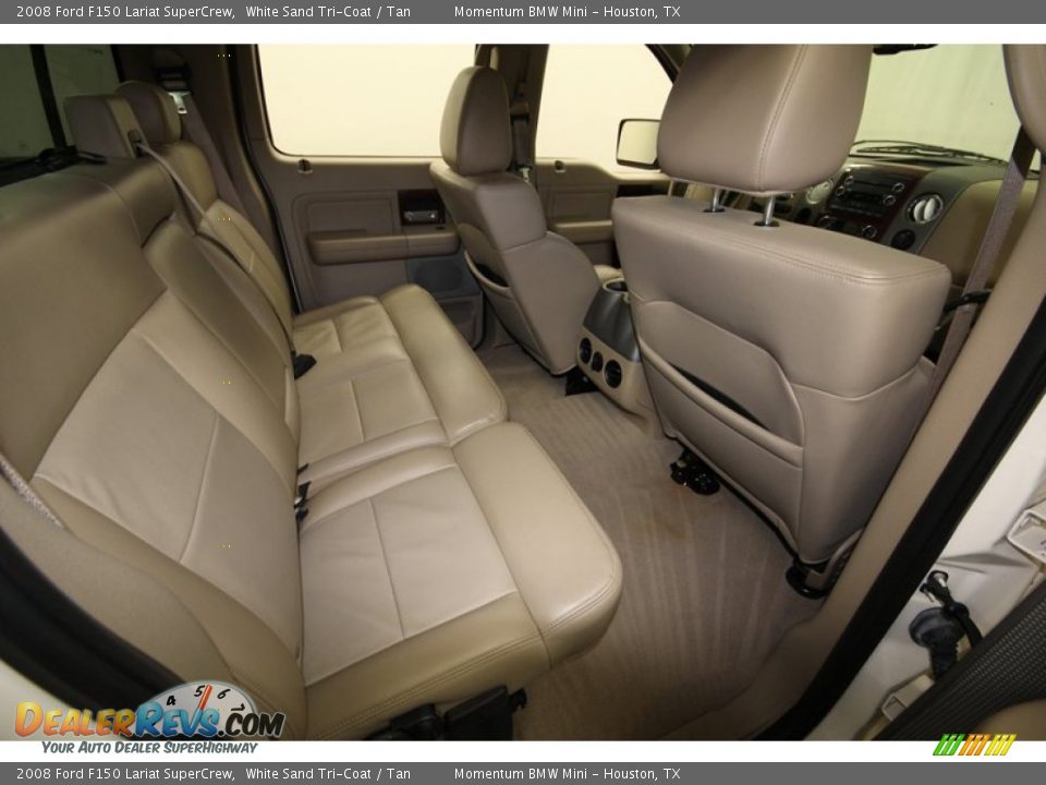 2008 Ford F150 Lariat SuperCrew White Sand Tri-Coat / Tan Photo #32