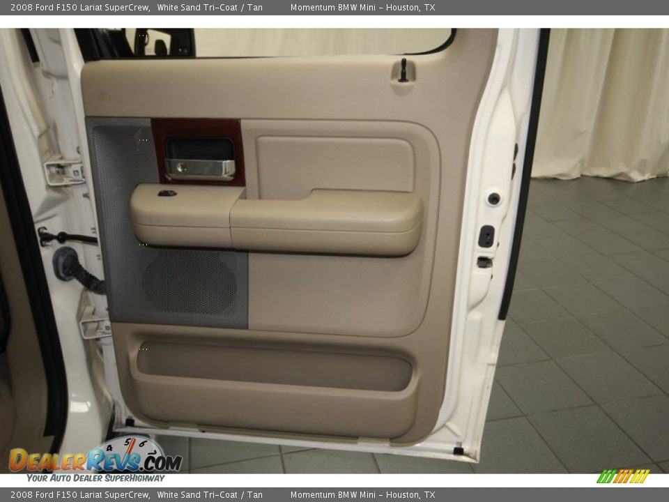 2008 Ford F150 Lariat SuperCrew White Sand Tri-Coat / Tan Photo #33