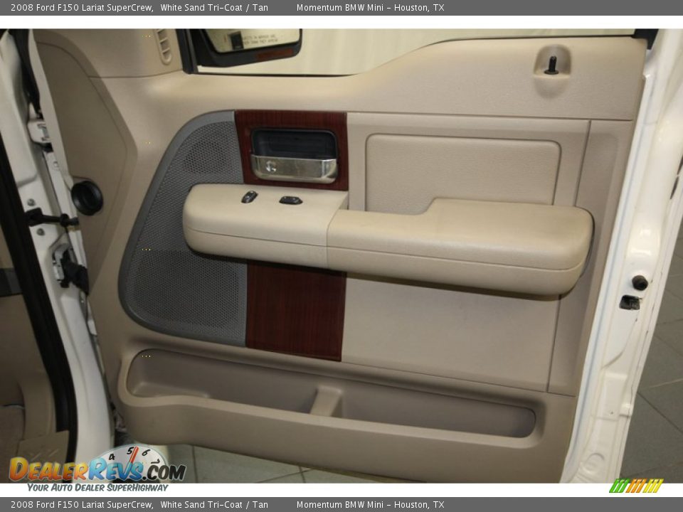 2008 Ford F150 Lariat SuperCrew White Sand Tri-Coat / Tan Photo #36