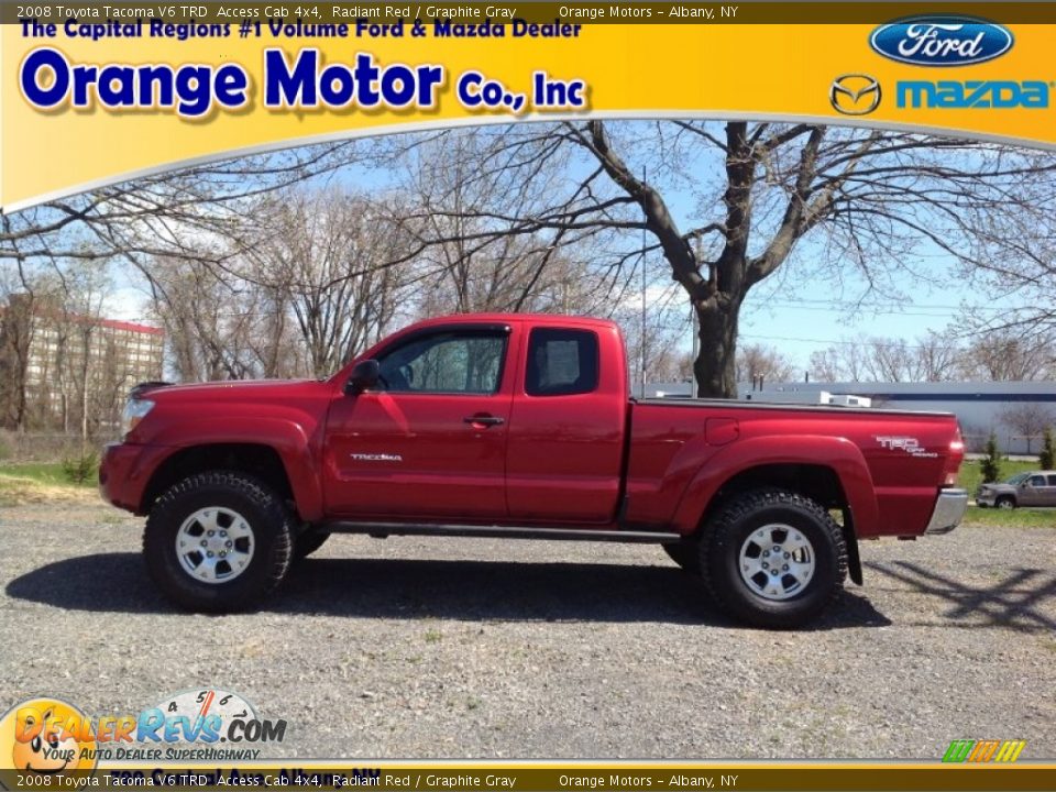 2008 Toyota Tacoma V6 TRD  Access Cab 4x4 Radiant Red / Graphite Gray Photo #1