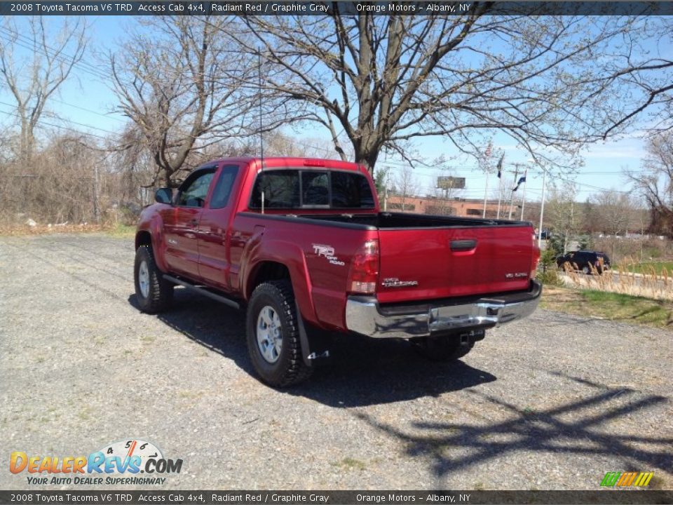 2008 Toyota Tacoma V6 TRD  Access Cab 4x4 Radiant Red / Graphite Gray Photo #2