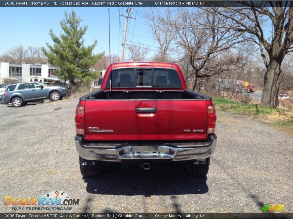 2008 Toyota Tacoma V6 TRD  Access Cab 4x4 Radiant Red / Graphite Gray Photo #3