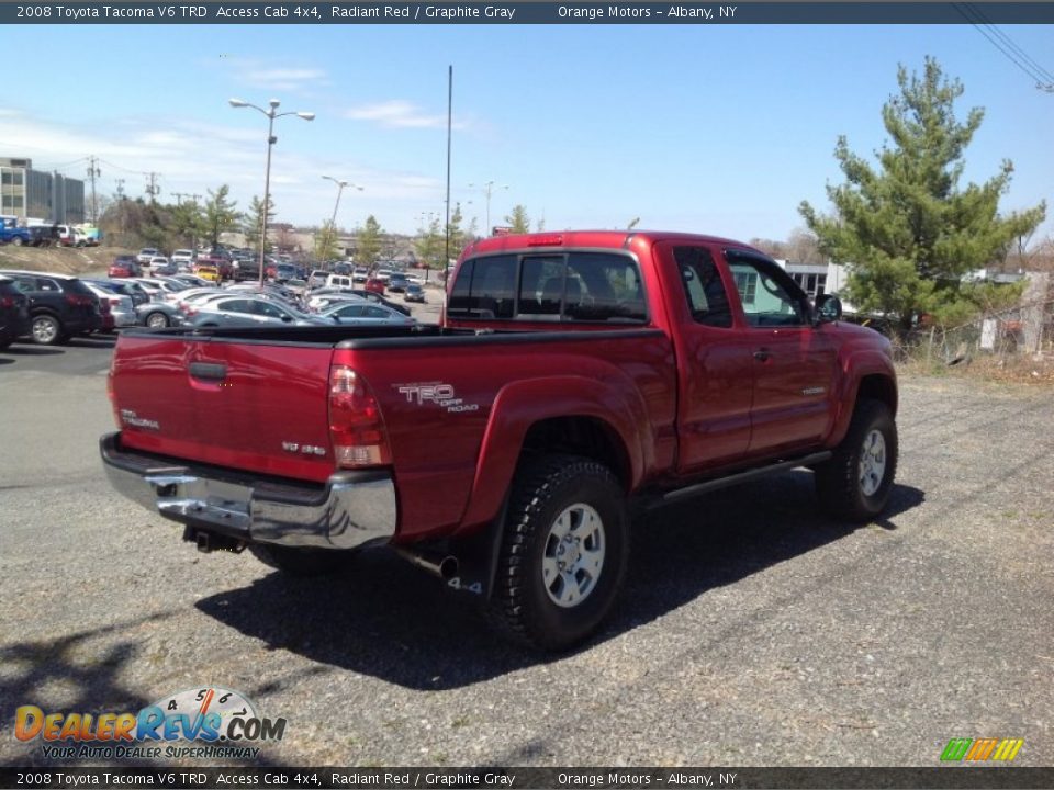 2008 Toyota Tacoma V6 TRD  Access Cab 4x4 Radiant Red / Graphite Gray Photo #4