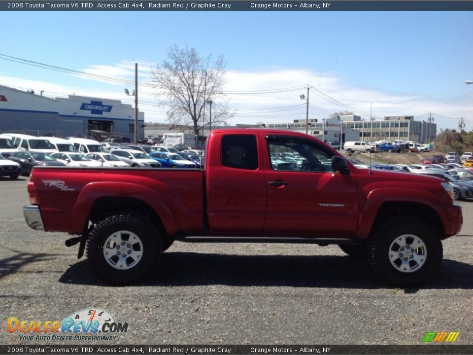 2008 Toyota Tacoma V6 TRD  Access Cab 4x4 Radiant Red / Graphite Gray Photo #5