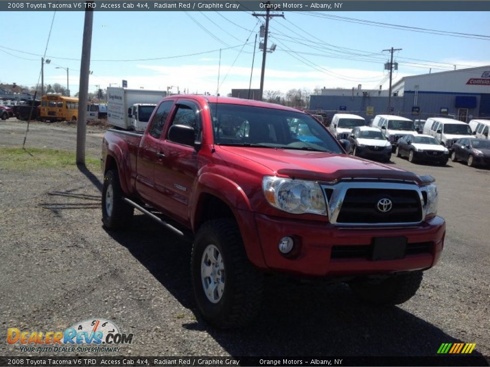 2008 Toyota Tacoma V6 TRD  Access Cab 4x4 Radiant Red / Graphite Gray Photo #6
