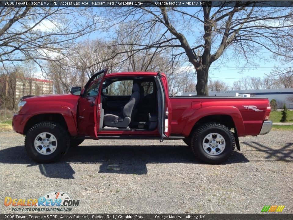 2008 Toyota Tacoma V6 TRD  Access Cab 4x4 Radiant Red / Graphite Gray Photo #13