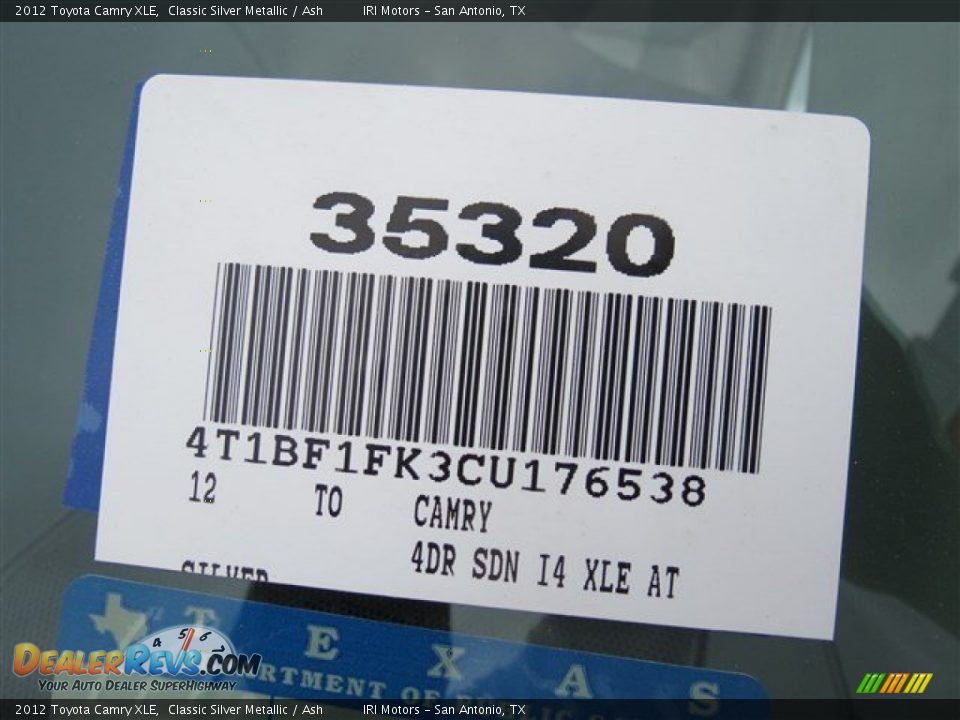 2012 Toyota Camry XLE Classic Silver Metallic / Ash Photo #19