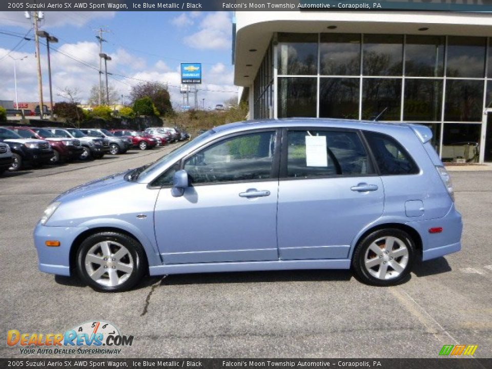 2005 Suzuki Aerio SX AWD Sport Wagon Ice Blue Metallic / Black Photo #2