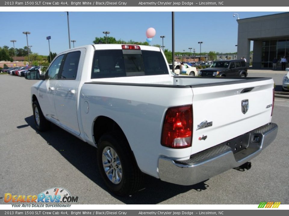 2013 Ram 1500 SLT Crew Cab 4x4 Bright White / Black/Diesel Gray Photo #4