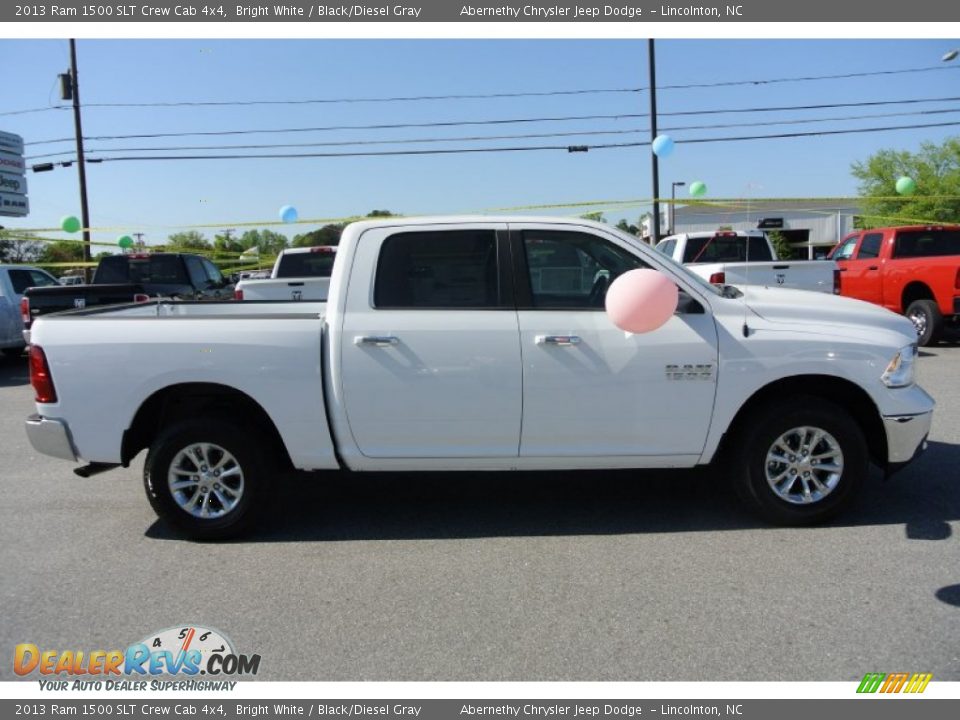 2013 Ram 1500 SLT Crew Cab 4x4 Bright White / Black/Diesel Gray Photo #6