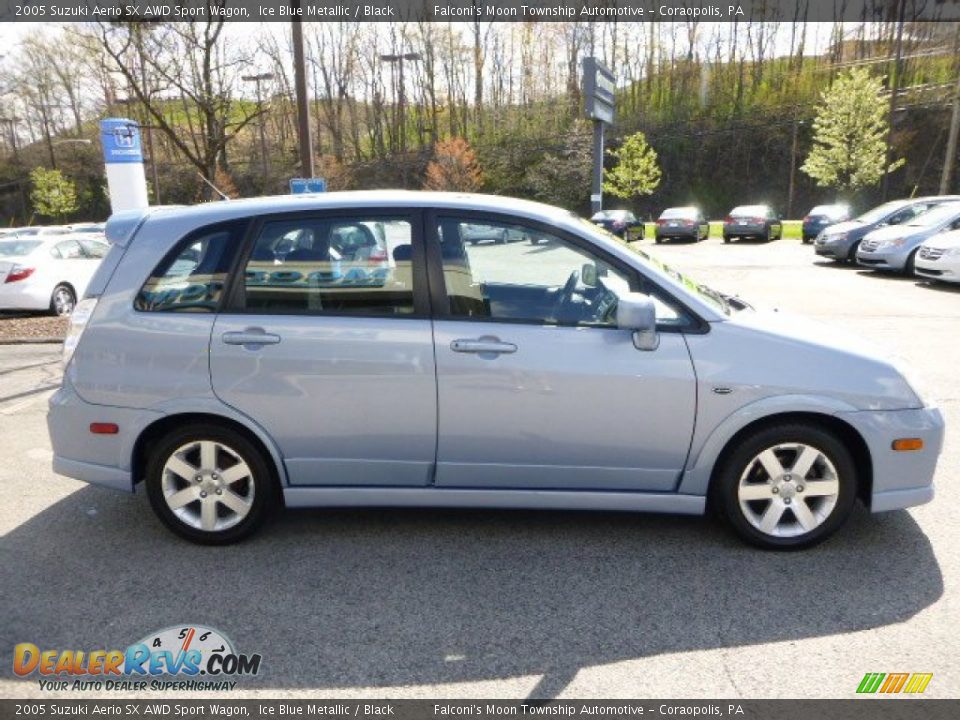 2005 Suzuki Aerio SX AWD Sport Wagon Ice Blue Metallic / Black Photo #6