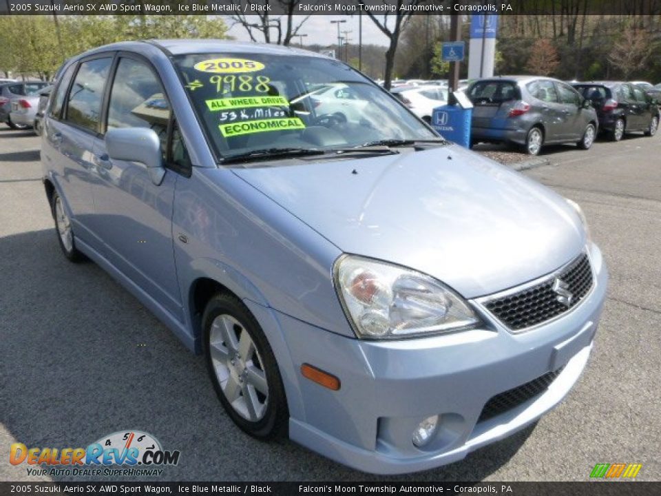 2005 Suzuki Aerio SX AWD Sport Wagon Ice Blue Metallic / Black Photo #7