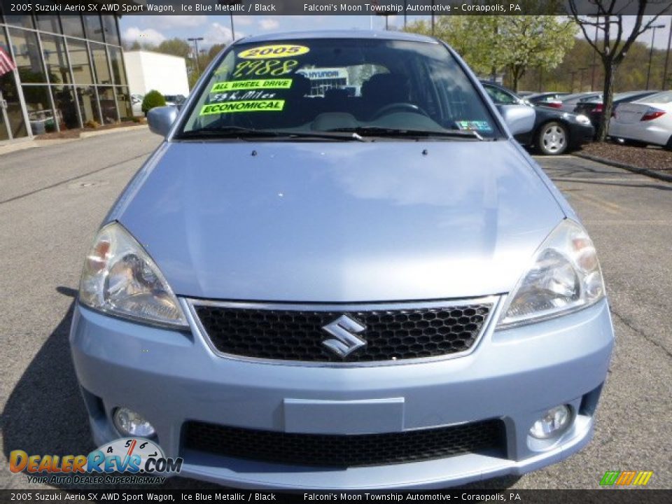 2005 Suzuki Aerio SX AWD Sport Wagon Ice Blue Metallic / Black Photo #8