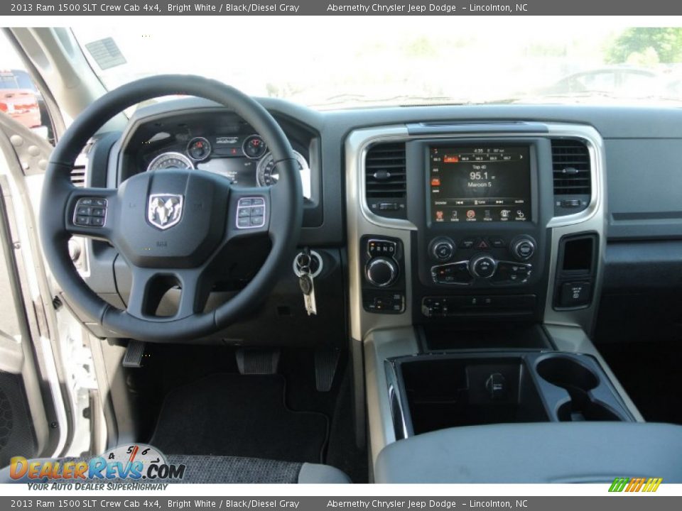 2013 Ram 1500 SLT Crew Cab 4x4 Bright White / Black/Diesel Gray Photo #13